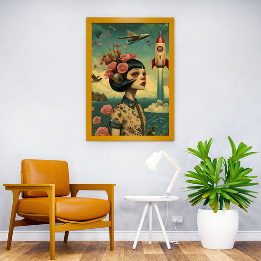 Vintage space cute doll Asian Style Poster | Wall Art for Home & Office | High-Quality Print - High-Quality Visual Display
