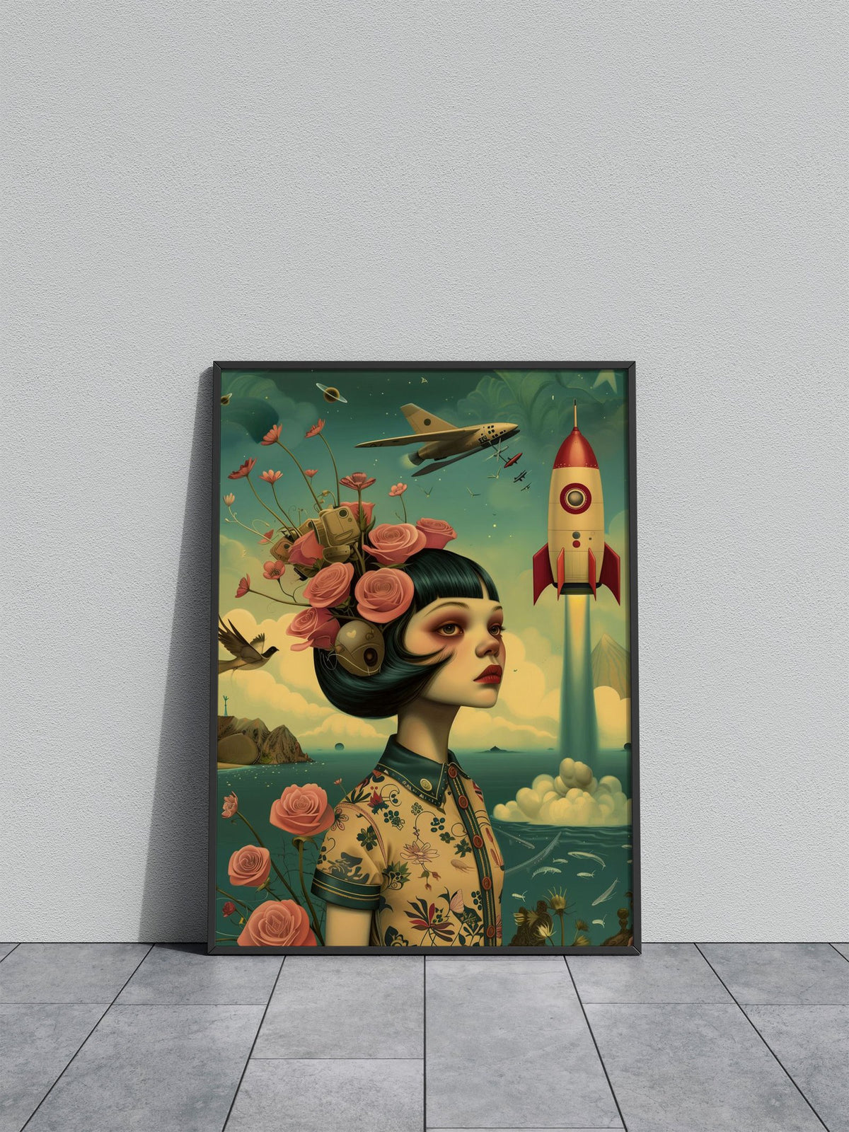 Vintage space cute doll Asian Style Poster | Wall Art for Home & Office | High-Quality Print - High-Quality Visual Display