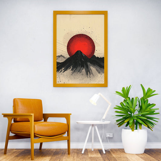 Volcanic Orb Halo Asian Style Poster | Wall Art for Home & Office | High-Quality Print - High-Quality Visual Display