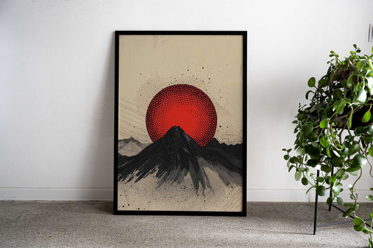 Volcanic Orb Halo Asian Style Poster | Wall Art for Home & Office | High-Quality Print - High-Quality Visual Display