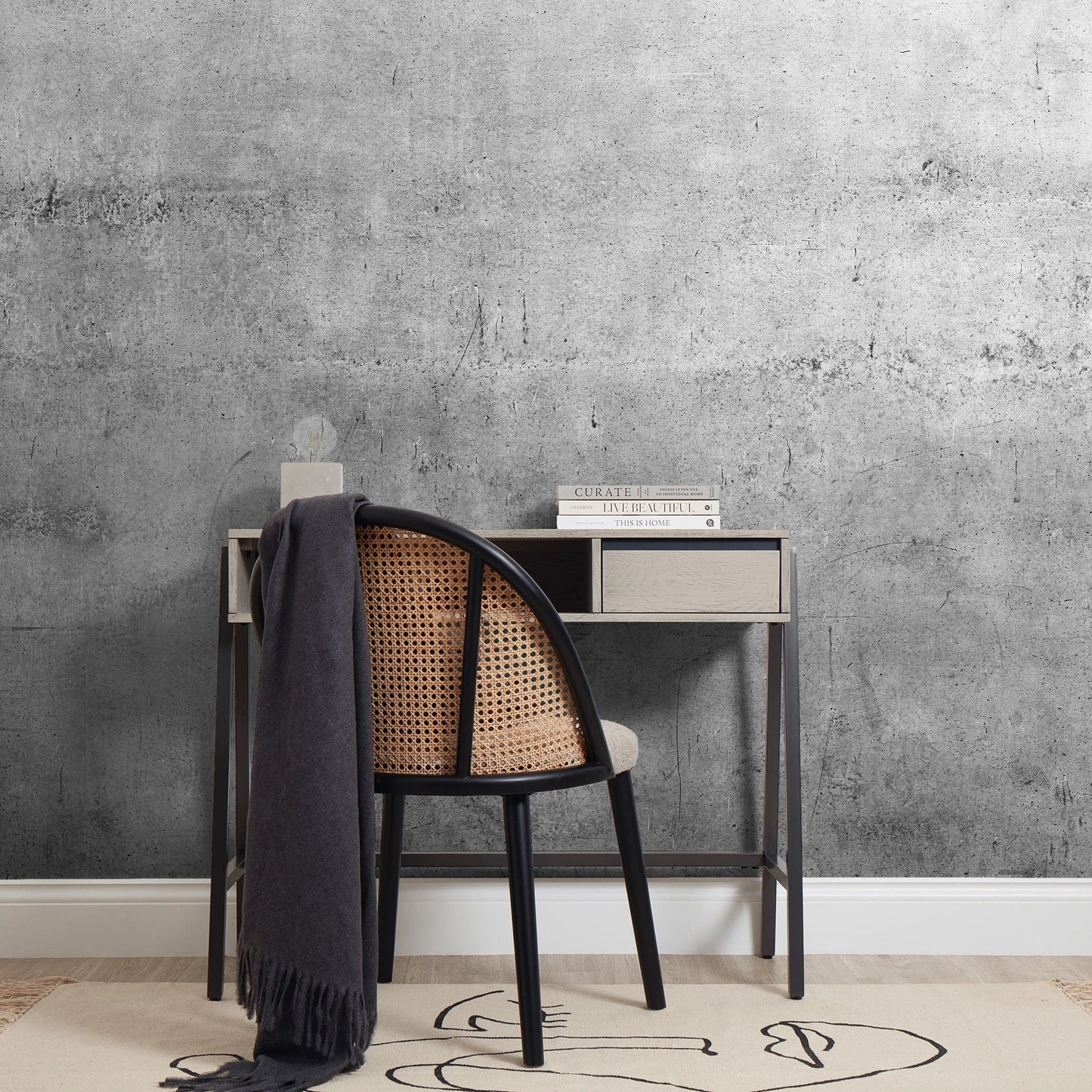 Grey Ombre Concrete Mural