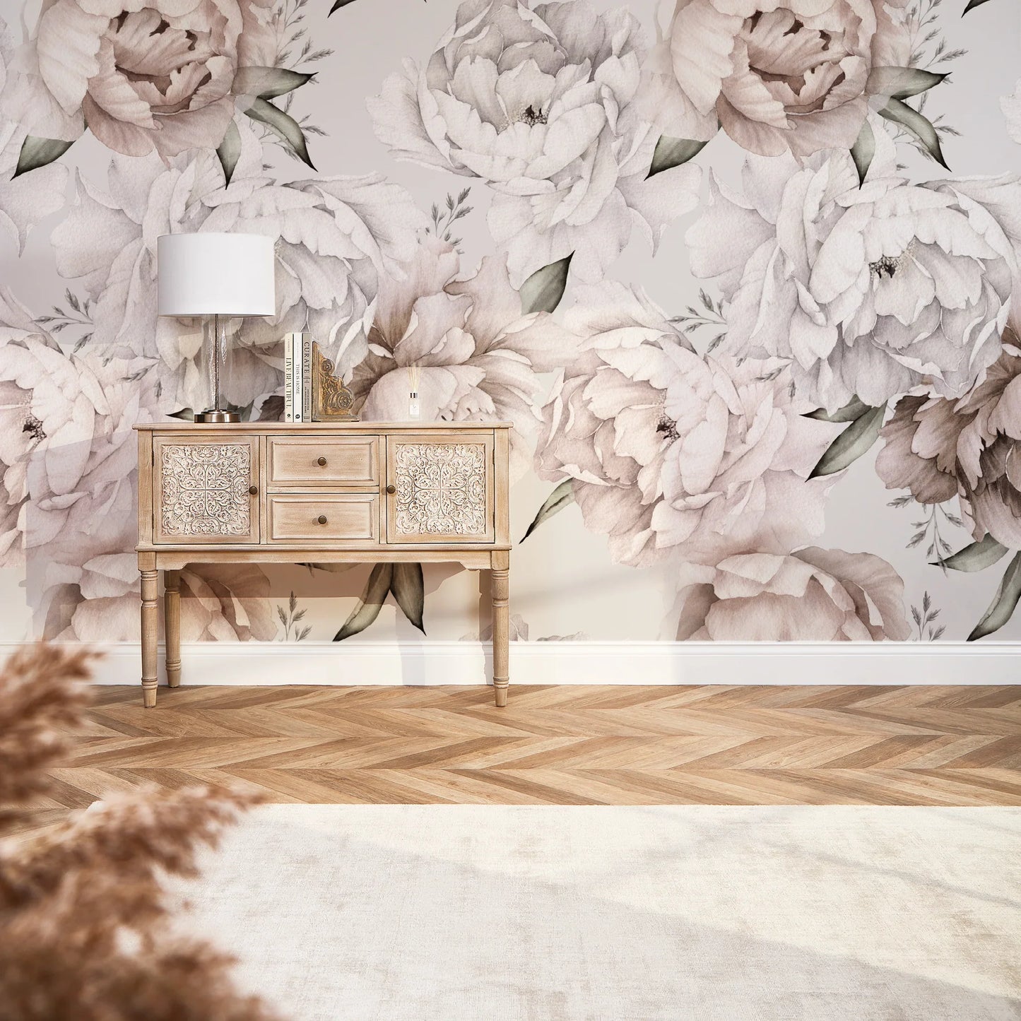 Blush Vintage Peony Wall Mural