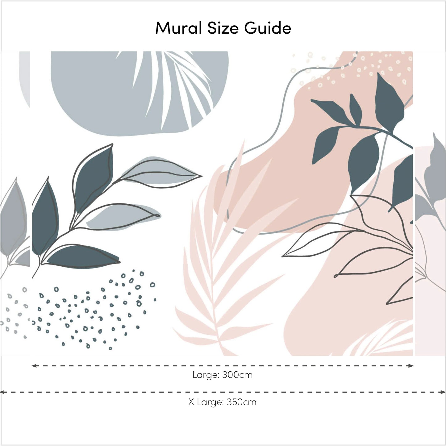 Pink and Teal Boho Botanical Mural