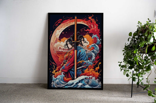 WOMAN SAMURAI Asian Style Poster | Wall Art for Home & Office | High-Quality Print - High-Quality Visual Display