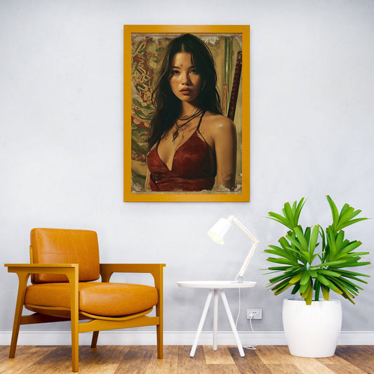 Warrior Woman Portrait Asian Style Poster | Wall Art for Home & Office | High-Quality Print - High-Quality Visual Display