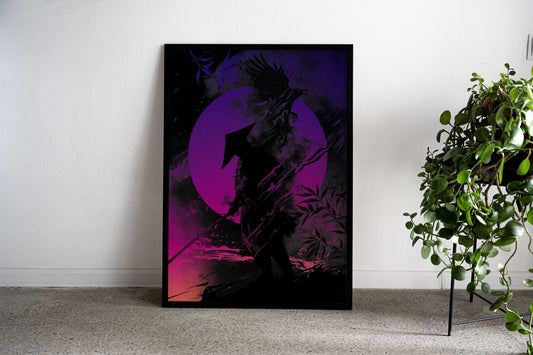 Warrior and Bird Asian Style Poster | Wall Art for Home & Office | High-Quality Print - High-Quality Visual Display