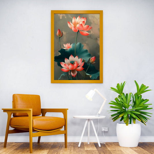 Water Lily Asian Style Poster | Wall Art for Home & Office | High-Quality Print - High-Quality Visual Display