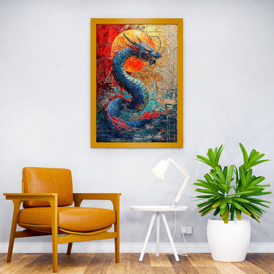 Water Serpent Asian Style Poster | Wall Art for Home & Office | High-Quality Print - High-Quality Visual Display