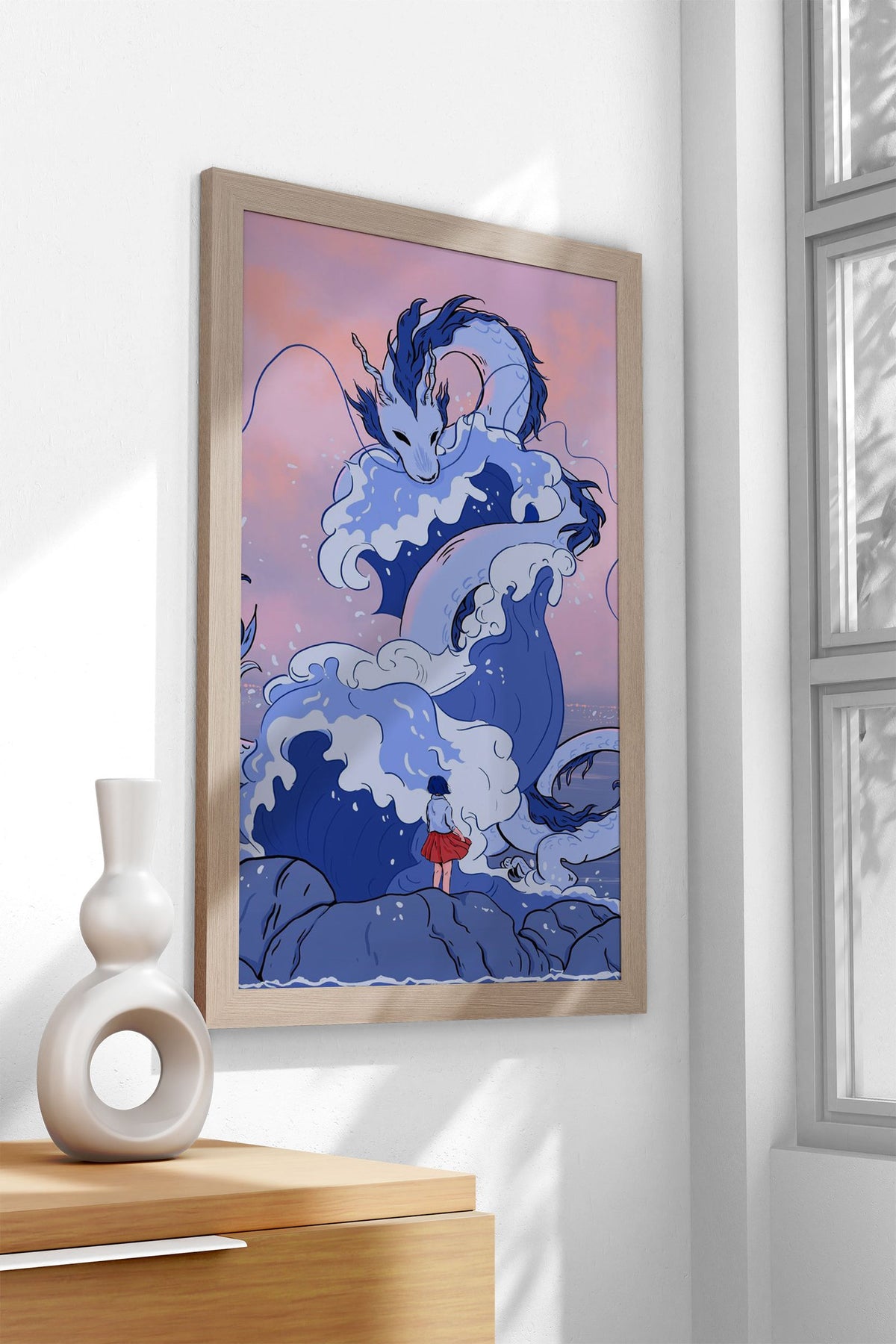Water dragon Ryujin Asian Style Poster | Wall Art for Home & Office | High-Quality Print - High-Quality Visual Display