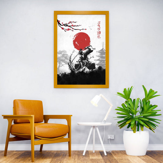 Water samurai warrior Asian Style Poster | Wall Art for Home & Office | High-Quality Print - High-Quality Visual Display