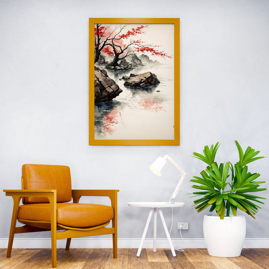 Watercolor Japanese Landscape Asian Style Poster | Wall Art for Home & Office | High-Quality Print - High-Quality Visual Display