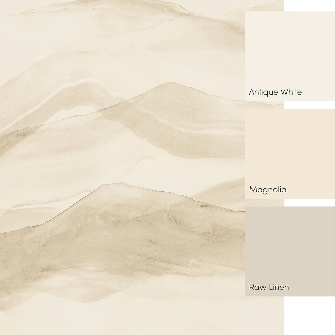 Natural Lime Wash Watercolor Mountain Mural - High Quality Wallpaper by Wonderwallsboutique