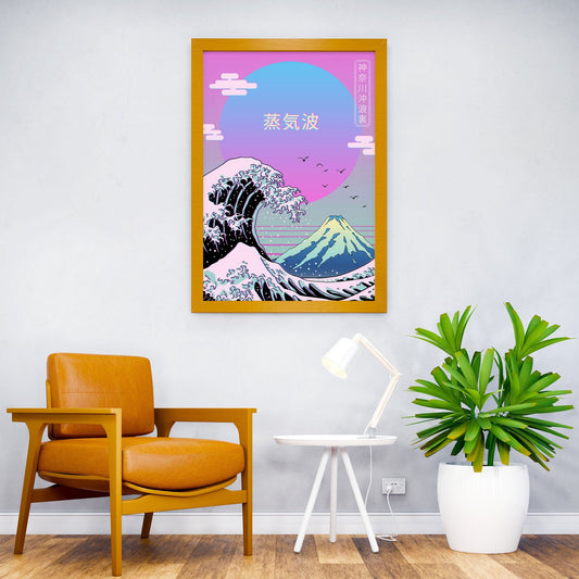 Wave Aesthetics Portrait Asian Style Poster | Wall Art for Home & Office | High-Quality Print - High-Quality Visual Display