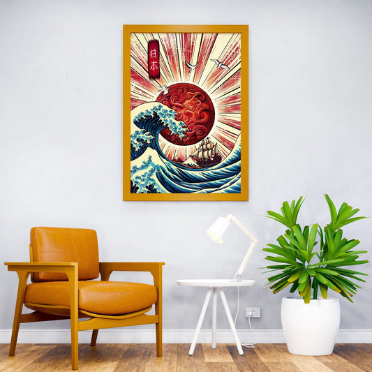 Waves Asian Style Poster | Wall Art for Home & Office | High-Quality Print - High-Quality Visual Display