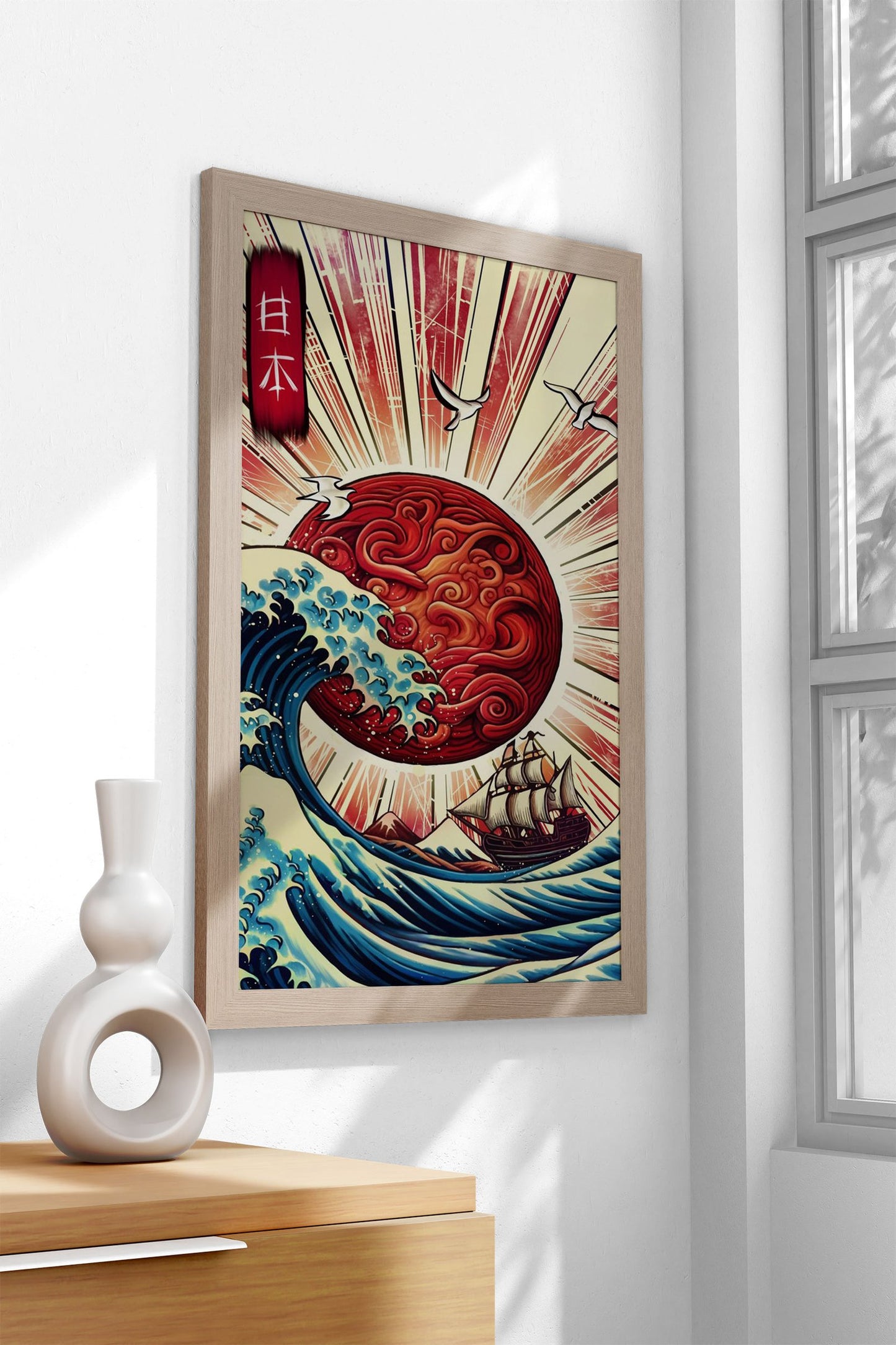 Waves Asian Style Poster | Wall Art for Home & Office | High-Quality Print - High-Quality Visual Display