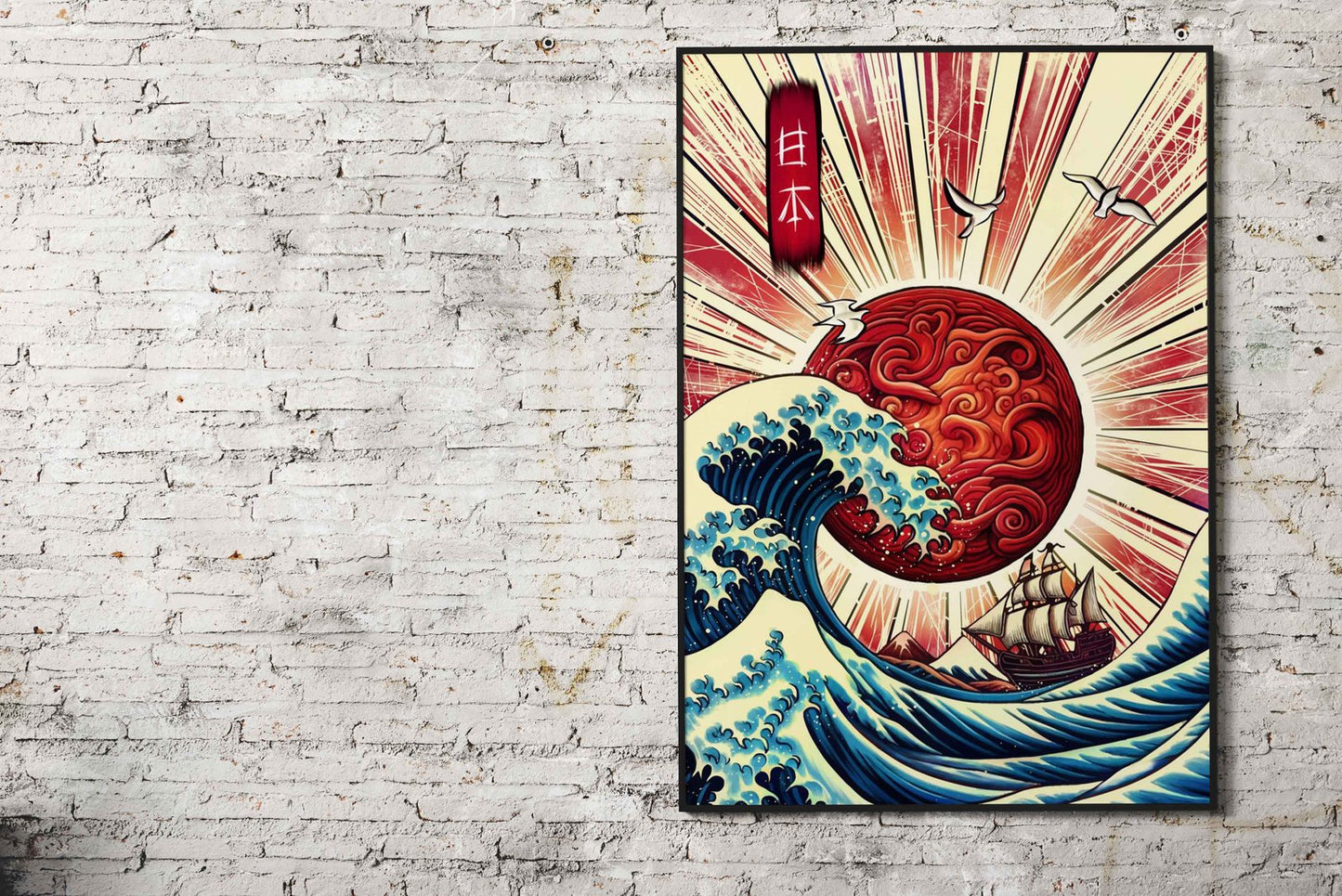 Waves Asian Style Poster | Wall Art for Home & Office | High-Quality Print - High-Quality Visual Display