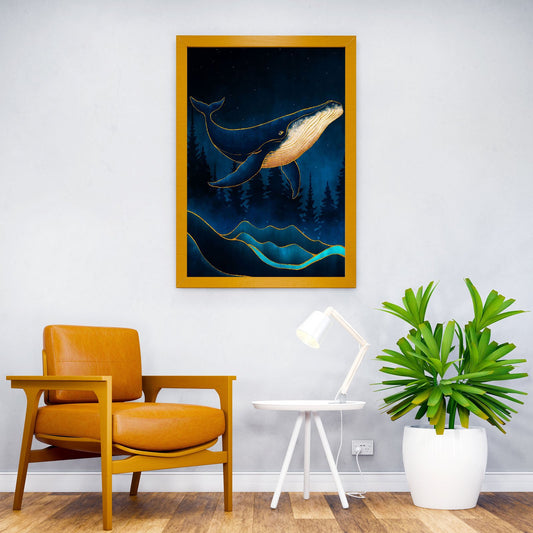 Whale Illustration Asian Style Poster | Wall Art for Home & Office | High-Quality Print - High-Quality Visual Display
