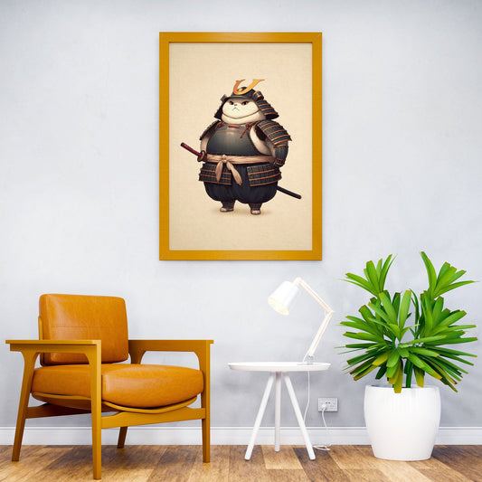 White Cat Samurai Asian Style Poster | Wall Art for Home & Office | High-Quality Print - High-Quality Visual Display