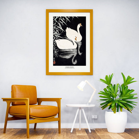 White Chinese Geese Asian Style Poster | Wall Art for Home & Office | High-Quality Print - High-Quality Visual Display