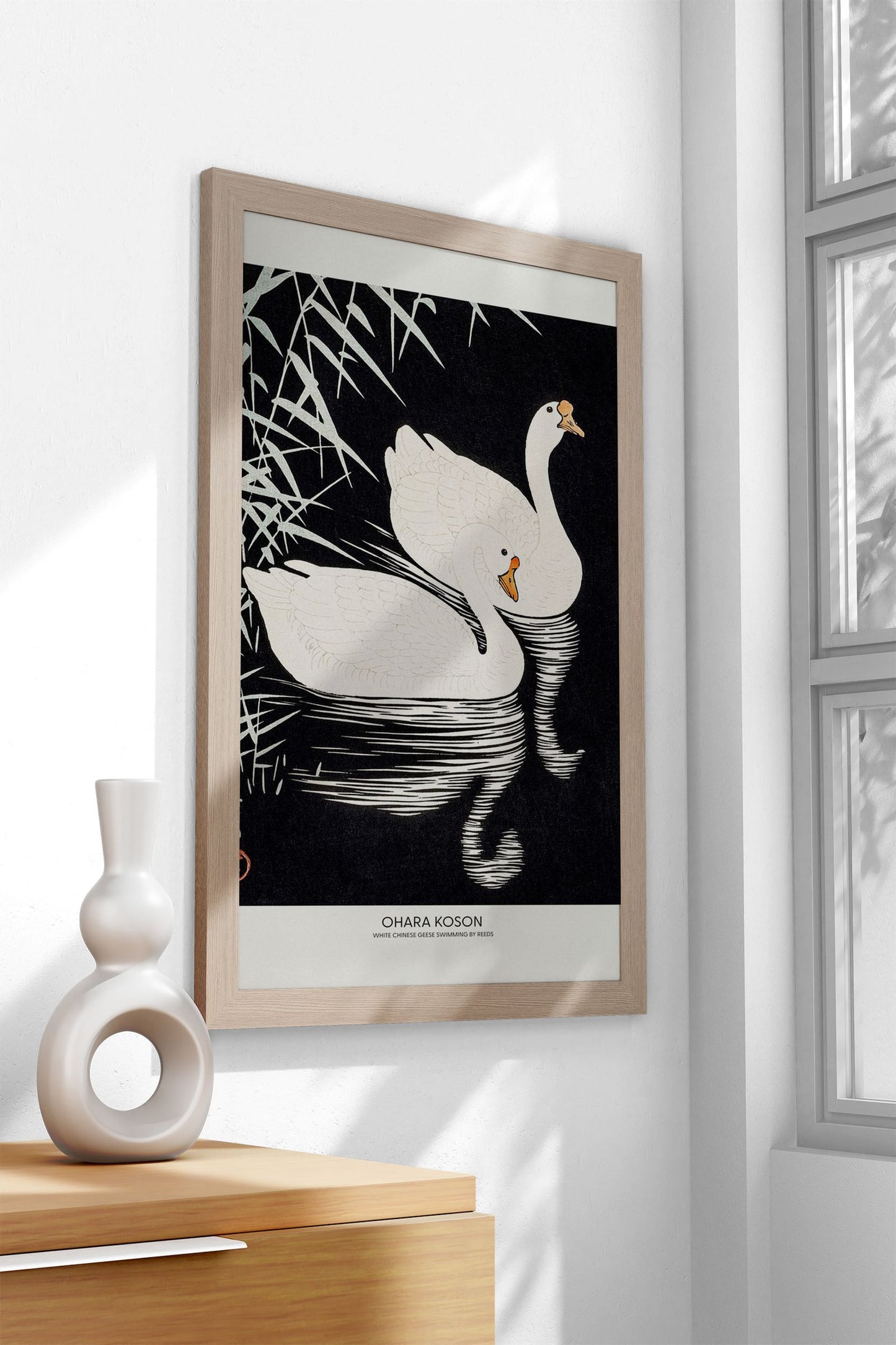 White Chinese Geese Asian Style Poster | Wall Art for Home & Office | High-Quality Print