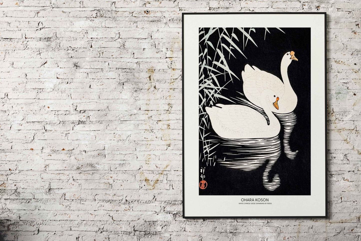 White Chinese Geese Asian Style Poster | Wall Art for Home & Office | High-Quality Print