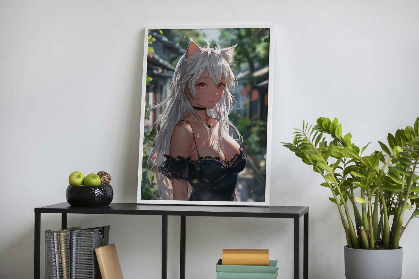 White fox girl anime Asian Style Poster | Wall Art for Home & Office | High-Quality Print