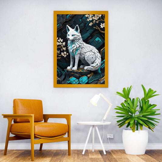 White kitsune Kintsugi Asian Style Poster | Wall Art for Home & Office | High-Quality Print - High-Quality Visual Display