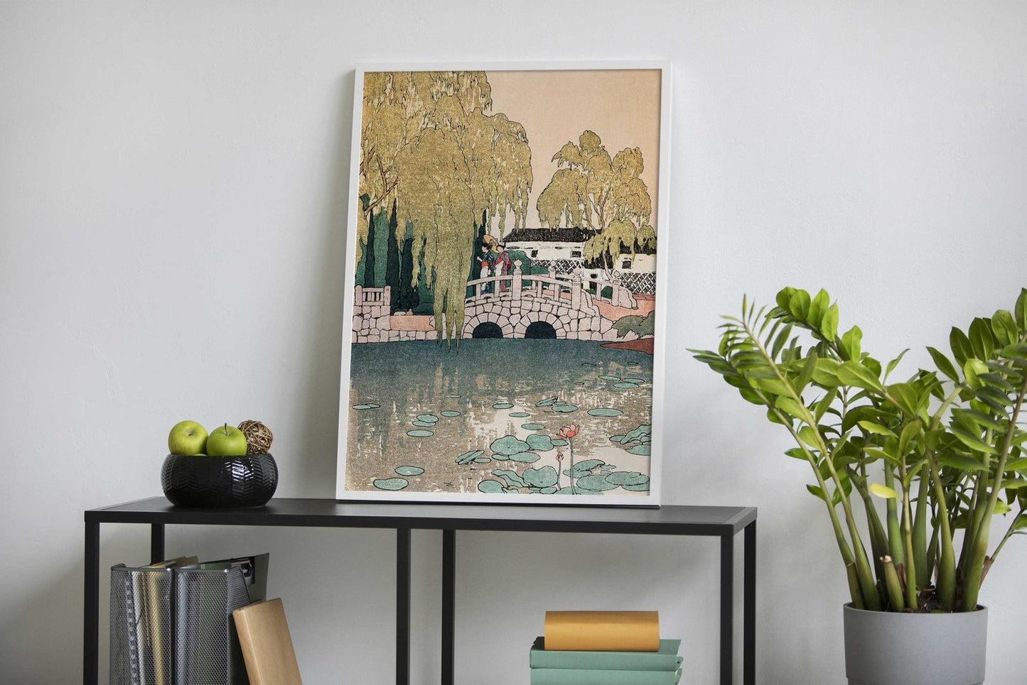 Willow and Stone Bridge Asian Style Poster | Wall Art for Home & Office | High-Quality Print - High-Quality Visual Display