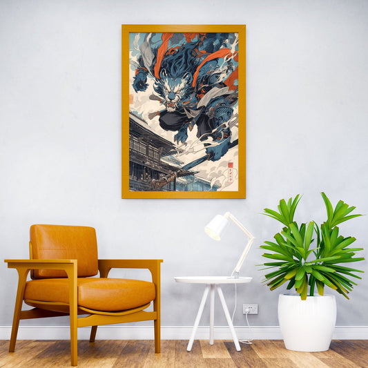 Wind Lion God Asian Style Poster | Wall Art for Home & Office | High-Quality Print - High-Quality Visual Display