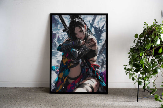 Winter Japanese Samurai Asian Style Poster | Wall Art for Home & Office | High-Quality Print - High-Quality Visual Display