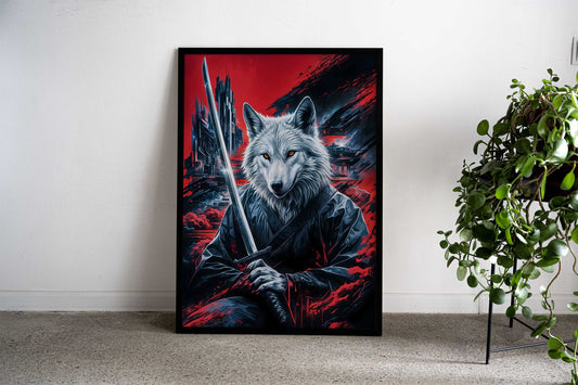 Wolf samurai japan Asian Style Poster | Wall Art for Home & Office | High-Quality Print - High-Quality Visual Display