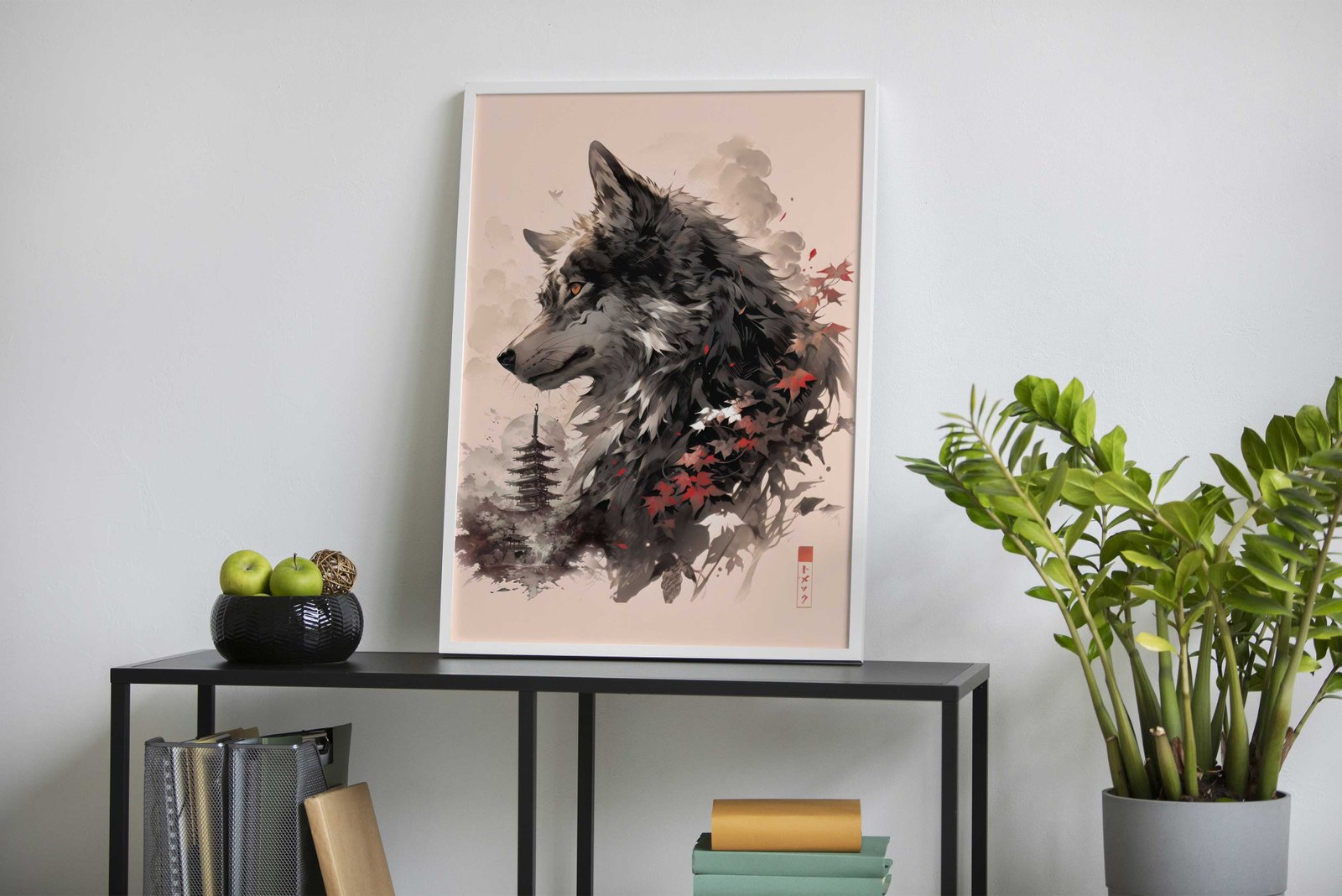 Wolf Asian Style Poster | Wall Art for Home & Office | High-Quality Print - High-Quality Visual Display