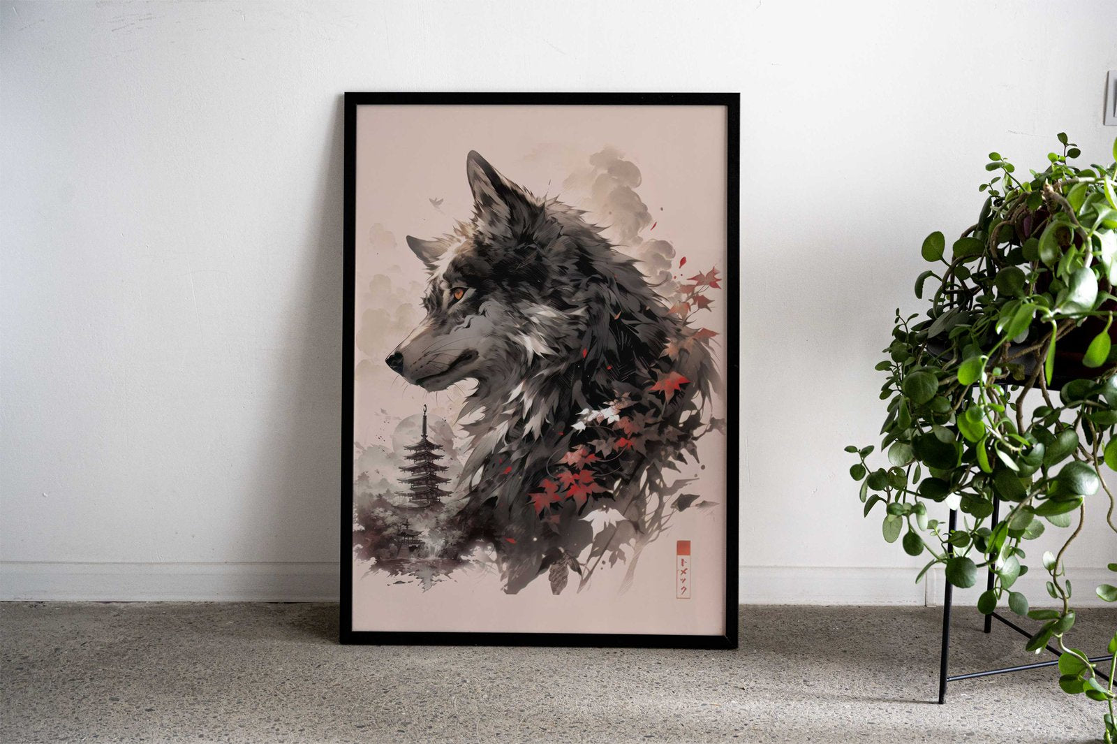 Wolf Asian Style Poster | Wall Art for Home & Office | High-Quality Print - High-Quality Visual Display