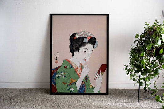 Woman Applying Rouge Asian Style Poster | Wall Art for Home & Office | High-Quality Print - High-Quality Visual Display