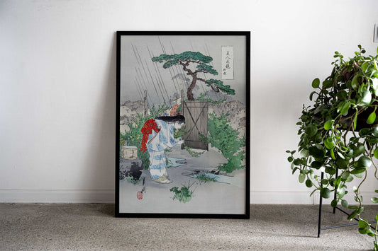 Woman Bending over Yamabuk Asian Style Poster | Wall Art for Home & Office | High-Quality Print - High-Quality Visual Display