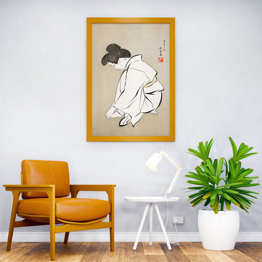 Woman Cutting Her Toenails Asian Style Poster | Wall Art for Home & Office | High-Quality Print - High-Quality Visual Display