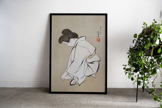 Woman Cutting Her Toenails Asian Style Poster | Wall Art for Home & Office | High-Quality Print - High-Quality Visual Display