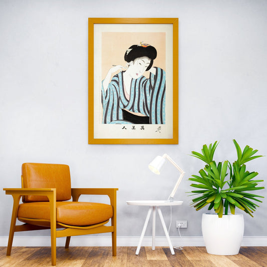 Woman Shaving her Nape Asian Style Poster | Wall Art for Home & Office | High-Quality Print - High-Quality Visual Display