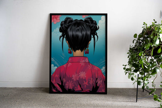 Woman in Kimono Asian Style Poster | Wall Art for Home & Office | High-Quality Print - High-Quality Visual Display