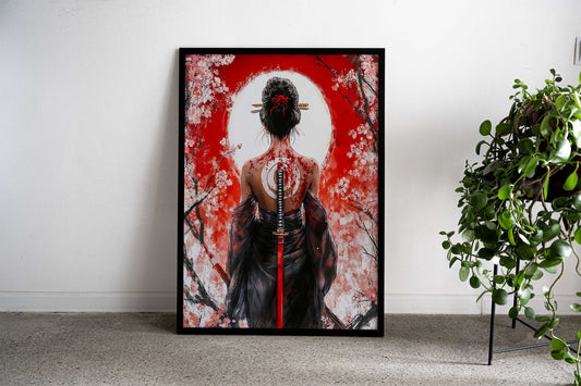 Woman knight Asian Style Poster | Wall Art for Home & Office | High-Quality Print - High-Quality Visual Display