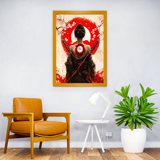 Woman with Swords Asian Style Poster | Wall Art for Home & Office | High-Quality Print - High-Quality Visual Display