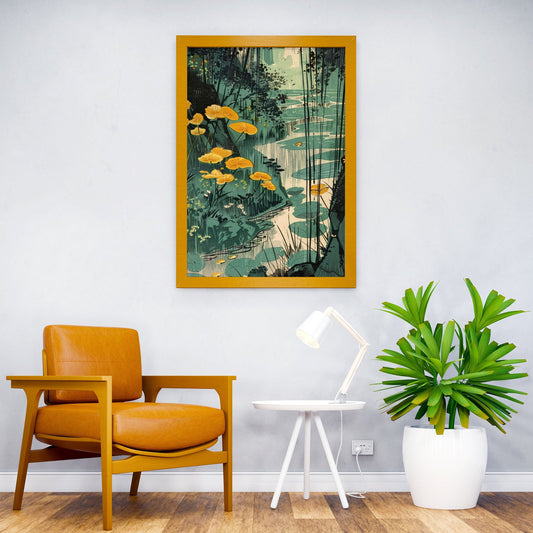Woodblock River Scenery Asian Style Poster | Wall Art for Home & Office | High-Quality Print - High-Quality Visual Display
