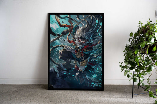 Wukong Monkey King Digital Art Asian Style Poster | Wall Art for Home & Office | High-Quality Print - High-Quality Visual Display