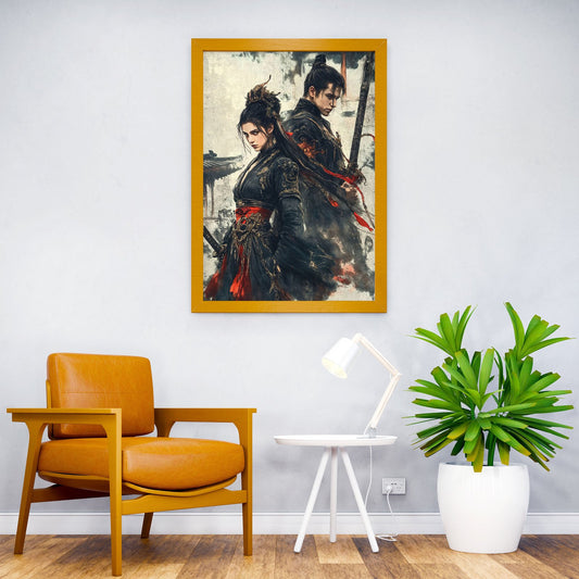 Wuxia Warrior Couple Asian Style Poster | Wall Art for Home & Office | High-Quality Print - High-Quality Visual Display