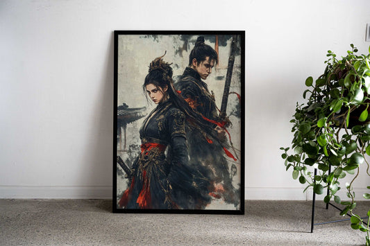 Wuxia Warrior Couple Asian Style Poster | Wall Art for Home & Office | High-Quality Print - High-Quality Visual Display