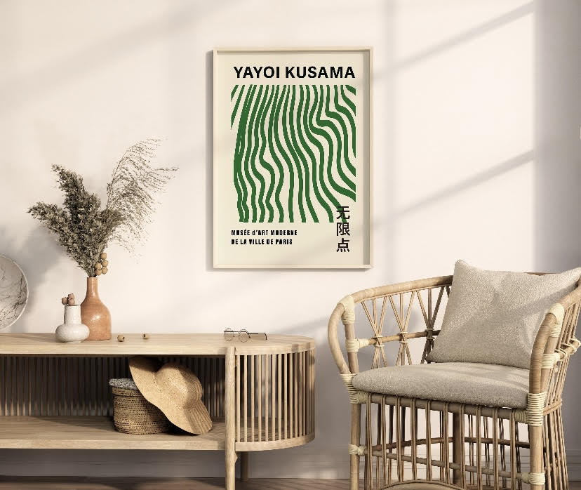 Yayoi Kusama Green Minimalist Artwork