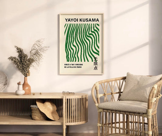 Yayoi Kusama Green Minimalist Artwork