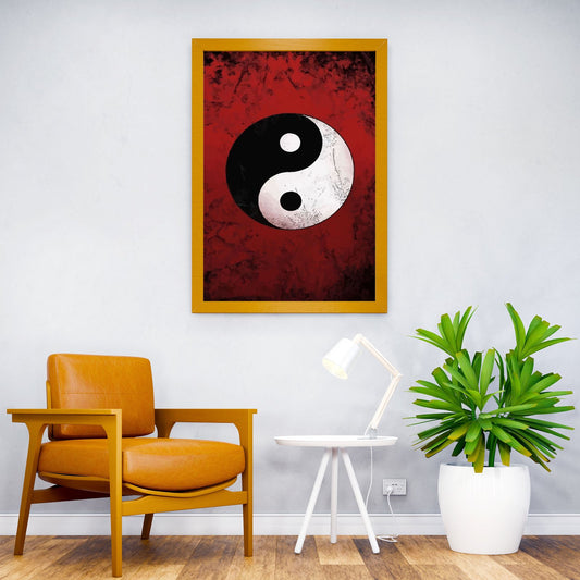 YIN YANG RED ART Asian Style Poster | Wall Art for Home & Office | High-Quality Print - High-Quality Visual Display