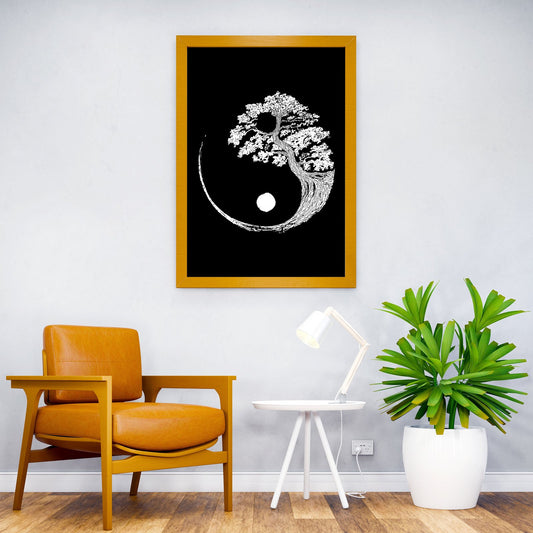 Yin Yang Bonsai Tree Japan Asian Style Poster | Wall Art for Home & Office | High-Quality Print - High-Quality Visual Display