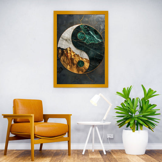 Yin Yang Kintsugi Harmony Asian Style Poster | Wall Art for Home & Office | High-Quality Print - High-Quality Visual Display